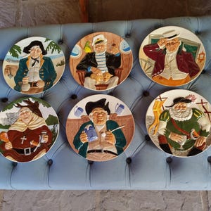 Davenport Pottery Toby Plate Collection Ltd Ed Gladstone Pottery Friar Tuck Mr Pickwick Jack Tar Falstaff Toby Fillpot Long John Silver