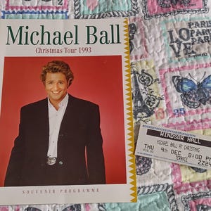 Sällsynt Michael Ball julturné 1993 konsert souvenirprogram med biljettkupong bok musik memorabilia mittuppslag sångare musikalteater