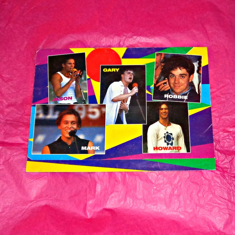 Rare Take That Document Wallet Music Memorabilia British Boyband Collectable Vintage All Five Members Back To School With.. TT Robbie Mark