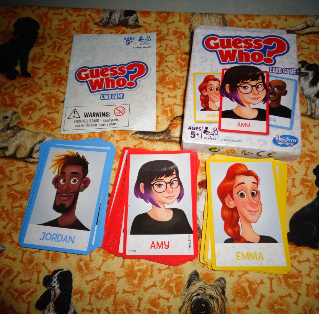 Guess Who Card Game Version of the Classic Board Game Illustrated