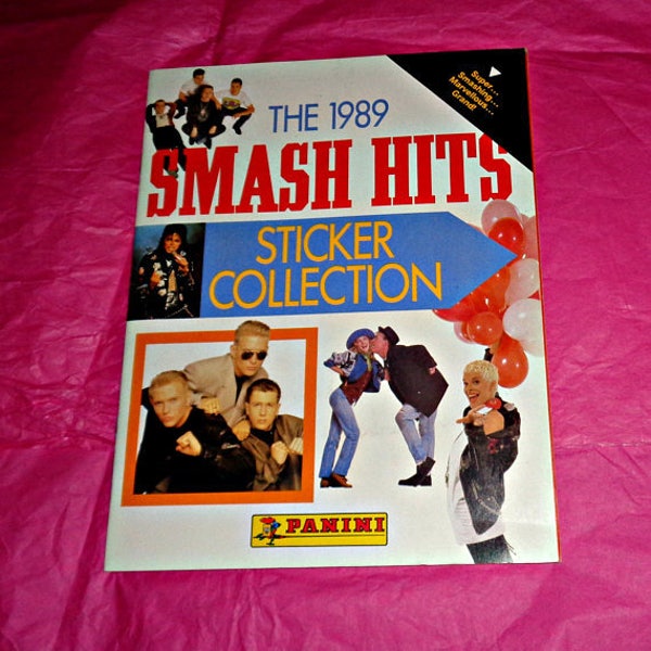 Completely Rare And Hard To Find Smash Hits 1989 Panini Sticker Collection Album Complete With All 120 Stickers Music Memorabilia Vintage