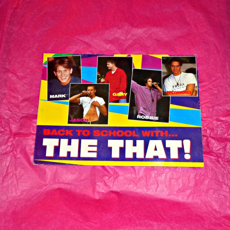 Rare Take That Document Wallet Music Memorabilia British Boyband Collectable Vintage All Five Members Back To School With.. TT Robbie Mark