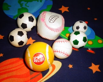 Collection Of Sport Themed Bouncy Balls Baseball Football Tennis Sport Relief Memorabilia Collectable Party Bags Birthday Kids Novelty