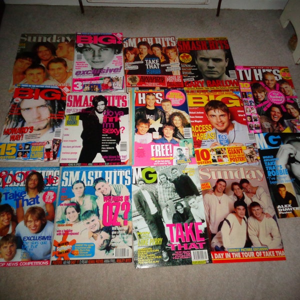 Take That Magazine Covers Collection Music Memorabilia Vintage Collectable British Boyband All Five Original Members Pop Group Smash Hits