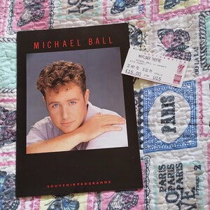 Sällsynt Michael Ball Officiellt 1992 Turnékonsert Souvenirprogram Med Biljettstub Bok Musik Memorabilia Mittutgåva Sångare Musikalteater
