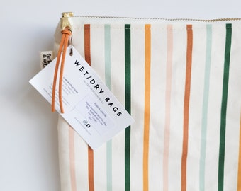 Striped Waterproof Wet Bag: Juliette Stripe Water-Resistant Pouch