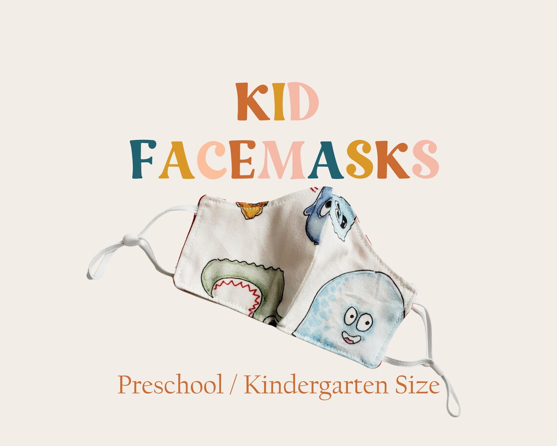 Kids Face Mask / Preschool Mask / Kindergarten Mask / Etsy