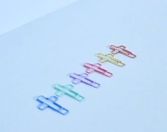 Pastel Colored Cross Bookmark Clip Set
