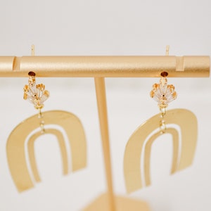 Zircon Brass Arch Earring