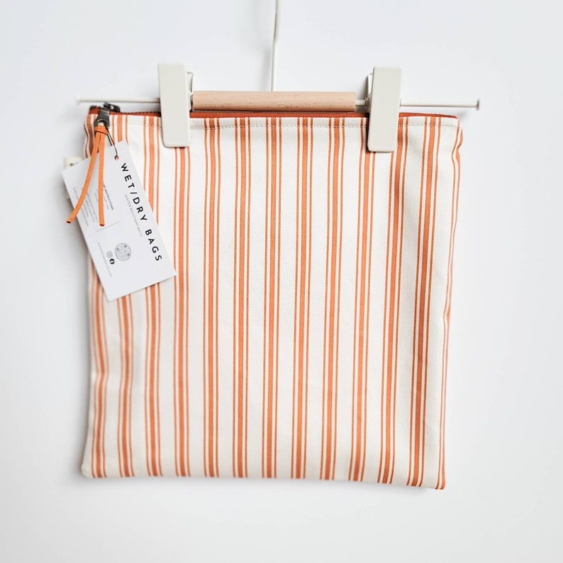 Umbrella Stripe Wet Bag / Waterproof Bag / Diaper Bag / Waterproof Makeup Bag / Wet Dry Bag / Beach Bag / Swim Bag / Pool Pouch / Mom Gift image 4
