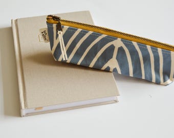 Two-Tone Boxy Pencil Zipper Pouch