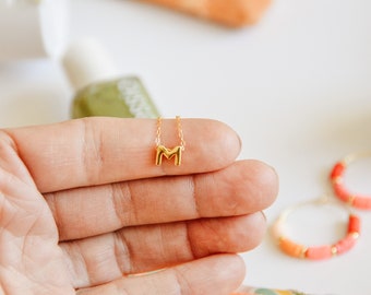 Gold Initial Charm Necklace