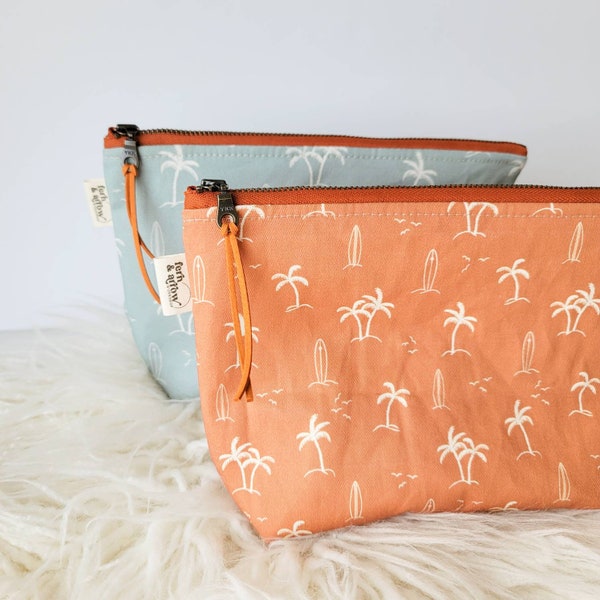 Palms Makeup Bag / Cosmetic Bag / Travel Bag / Essential Oil Bag / Handmade Bag / Gift For Her / Best Friend Gift