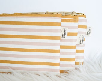 Sunny Stripe Anthro Inspired Makeup Bag  / Makeup Pouch / Cosmetic Bag  / Toiletry Bag / Coin Purse / Gift for Her / Best Friend Gift / Boho