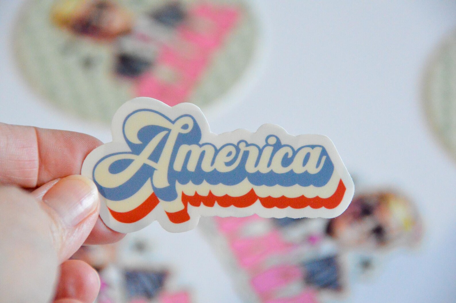America Script Sticker/ Decal - Etsy