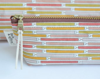 Pencil Print Boxy Pencil Zipper Pouch