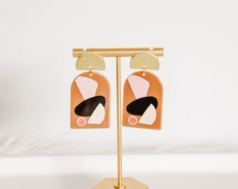 Abstract Confetti Earring - Brown