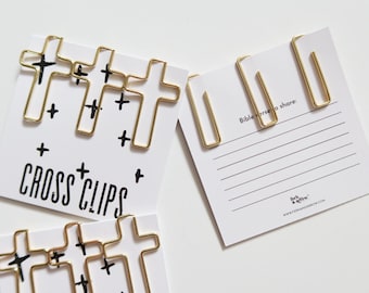 Gold Cross Bookmark Clip Set