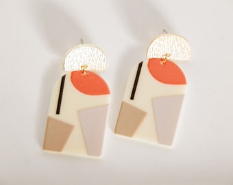 Abstract Confetti Earring - Cream