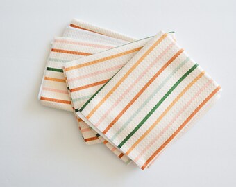 Waffle Knit Towel - Juliette Stripe