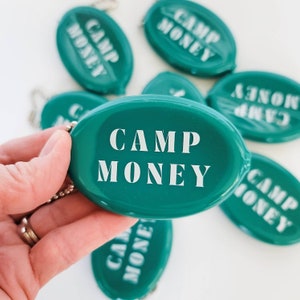 Camp Money Retro Vintage Rubber Coin Pouch Keychain image 1