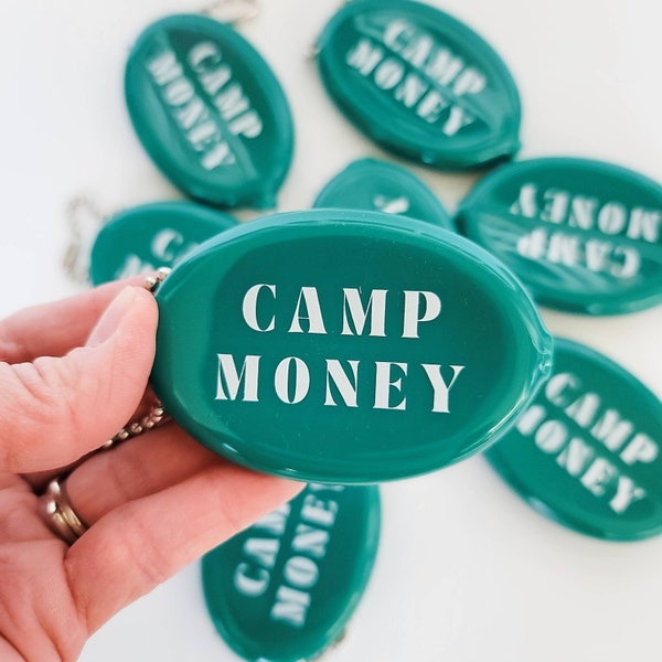 Camp Money Retro Vintage Rubber Coin Pouch Keychain