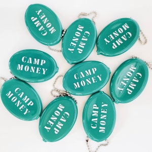 Camp Money Retro Vintage Rubber Coin Pouch Keychain image 3