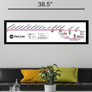 Printed CTA Pink Line Map