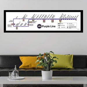 Printed CTA Purple Line Map