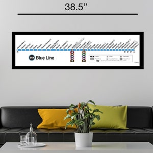 Printed CTA Blue Line Map