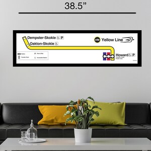 Printed CTA Yellow Line Map
