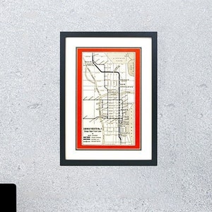 Framed Chicago Art - Chicago Transit (Subway Route)