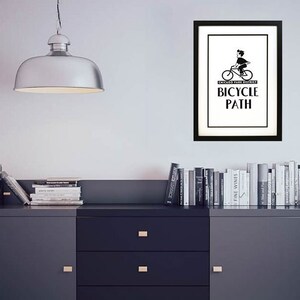 Framed Chicago Art - Chicago Parks (Bicycle Path)