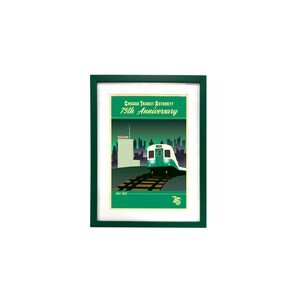 Framed Chicago Art - Chicago Transit (Subway State St - 75th Anniversary Green)