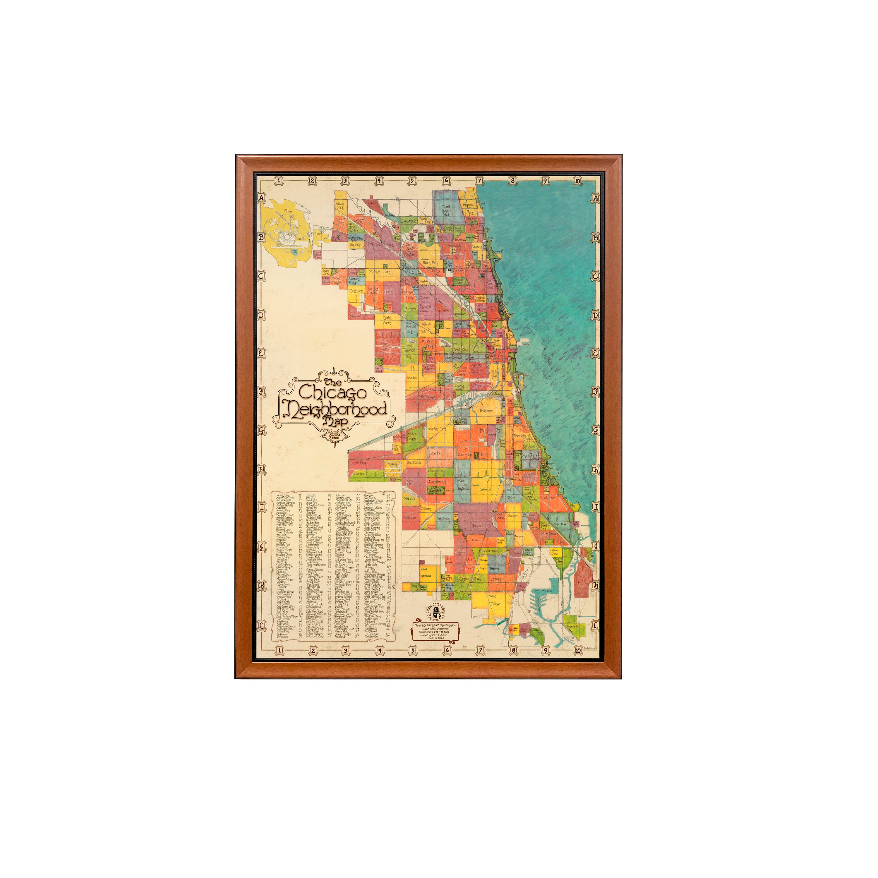 Second Edition Framed Chicago Hood Map