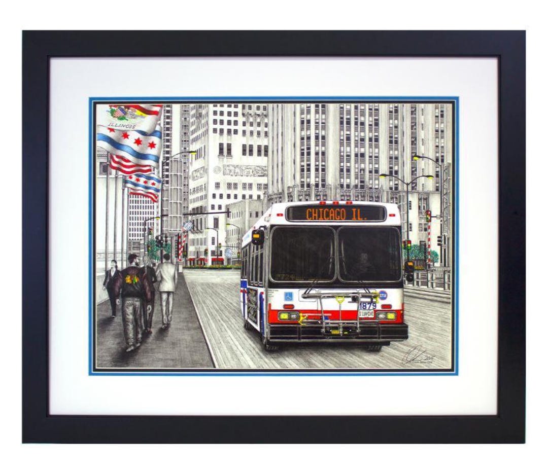 Print Cta Chicago CTA Framed Wall Art Print Drawing - Etsy