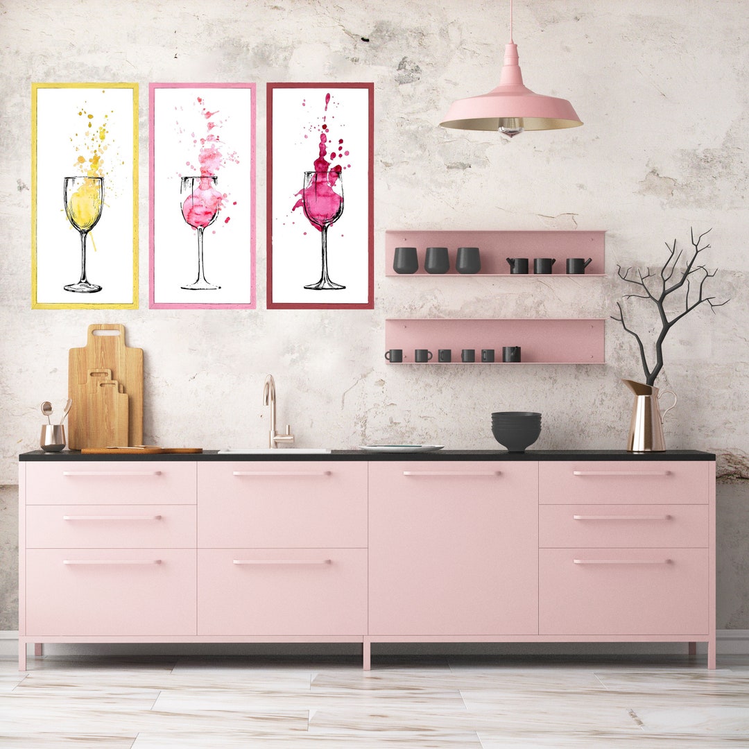 Framed & Ready to Hang Wine Themed Artwork - Set of 3 - Etsy