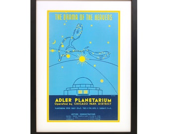 Drama Of The Heavens Adler Planetarium Chicago Park District Retro WPA Poster Drama Of The Heavens Adler Planetarium Chicago Park District Retro WPA Poster