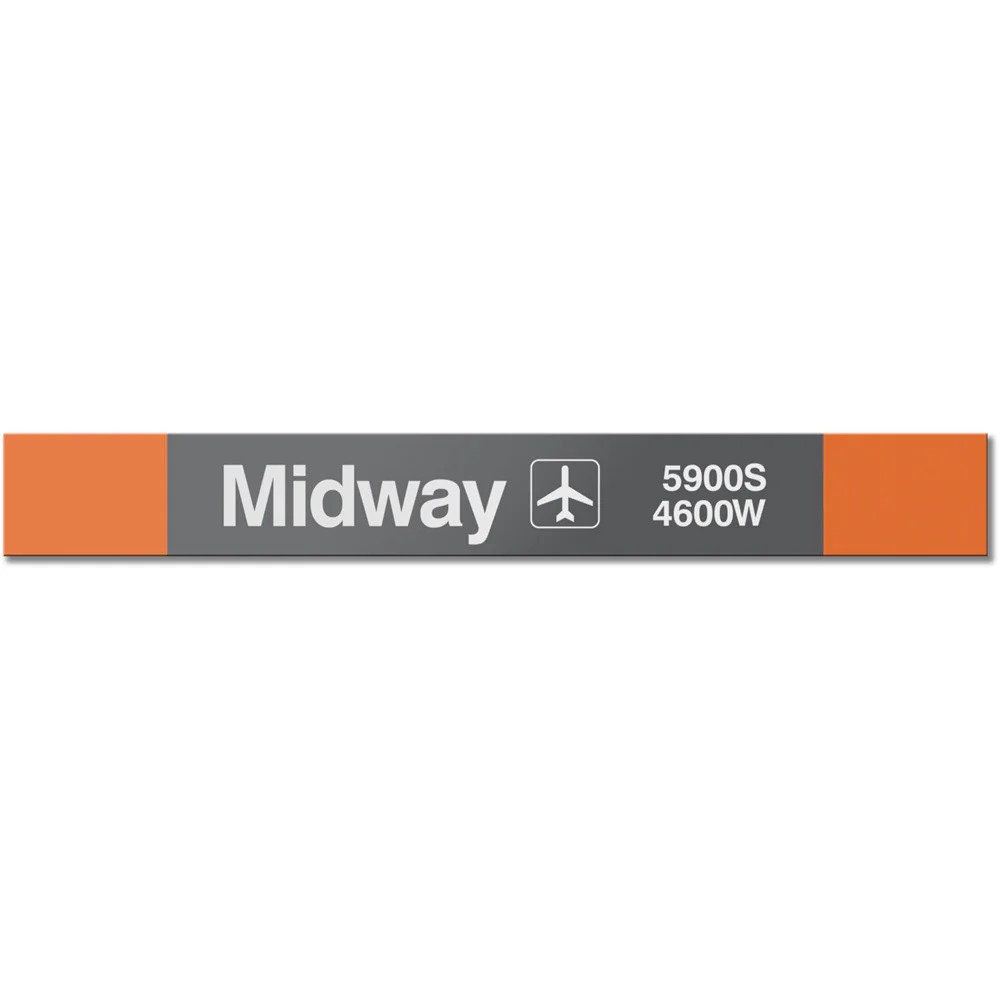 Printed CTA Station Sign (Midway)
