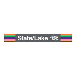 Printed CTA Station Sign (State/Lake)