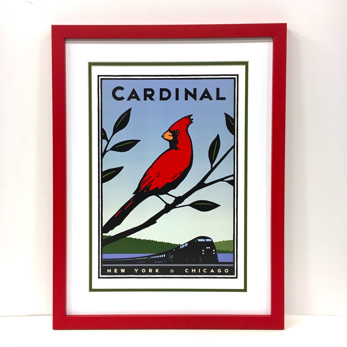 Framed Chicago Art Chicago Transit Cardinal Etsy