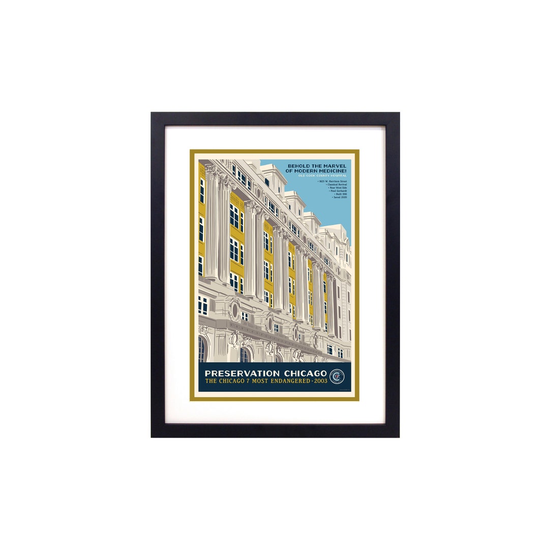 Framed Chicago Art Preservation Chicago behold the Marvel Etsy