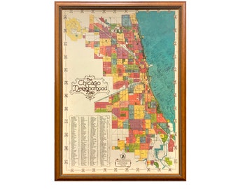 Second Edition Framed Chicago Hood Map