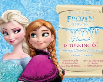 Invitación de cumpleaños de Elsa y Anna de Frozen: imprimible (archivo digital)