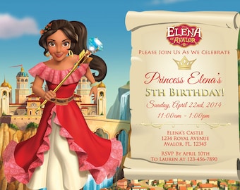 Invitación de cumpleaños de Elena de Ávalor – Princesa Elena, personalizada (archivo digital)