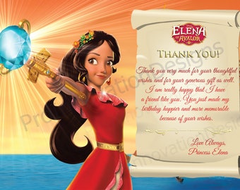 Tarjeta de agradecimiento de Elena de Ávalor, imprimible (archivo digital)