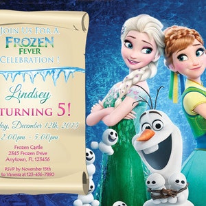 Frozen Fever Invitation - Frozen Fever Party Invites - Frozen Birthday Invitation   - 5x7, 4x6 Digital File -  Frozen Fever Birthday