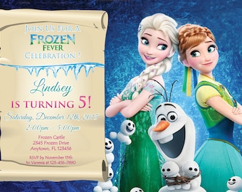 Invitación de cumpleaños de Frozen Fever – Archivo digital imprimible
