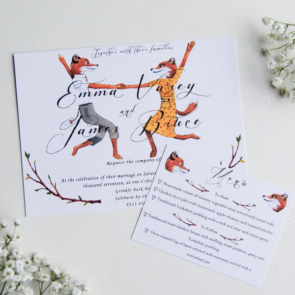 Fantásticas invitaciones de boda de Mr. Fox