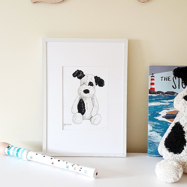 Personalised Favourite Toy Illustration // Custom Toy Portrait // Nursery artwork